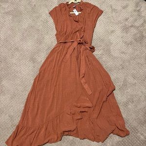 Neverworn Old Navy Orange Wrap Dress 🎃 Size Large